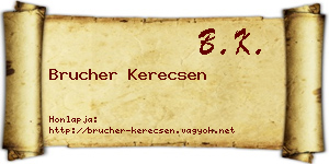 Brucher Kerecsen névjegykártya